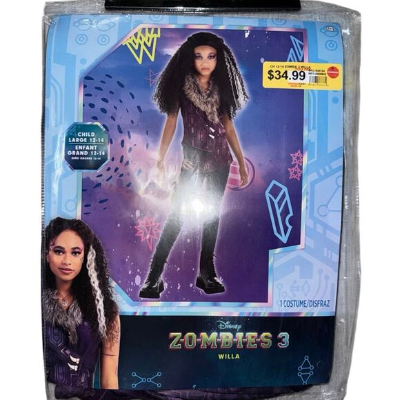 Amscan Disney Zombies 3 Willa Child Large 12-14 Girls Halloween /Cosplay Costume - Picture 1 of 2